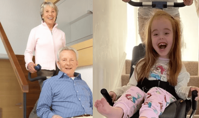 happy people using stairclimbers